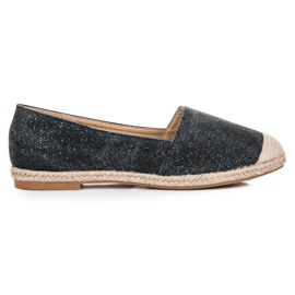 Bestelle Espadryle z brokatem czarne