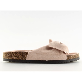 Klapki korkowe beżowe 218-10 beige beżowy