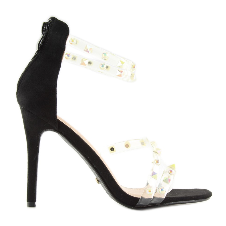 Sandałki z silikonowymi paskami czarne