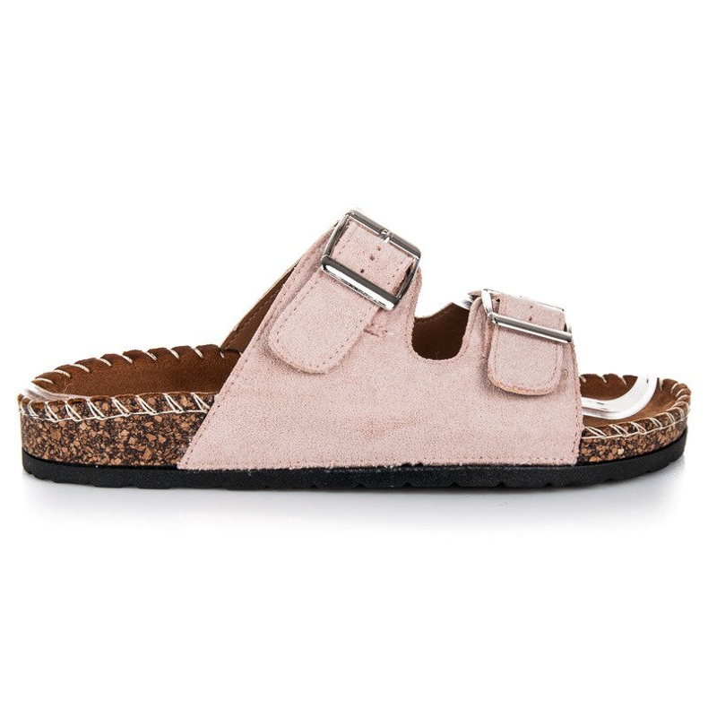 Seastar Zamszowe klapki ze sprzączkami brązowe