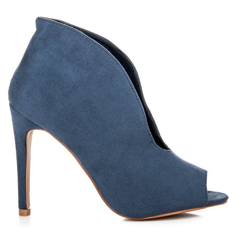 Bestelle Zamszowe botki open toe niebieskie