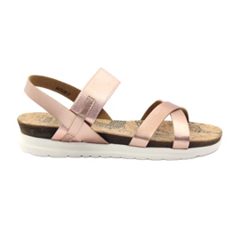 Sandały damskie korek Big Star 274368 różowe