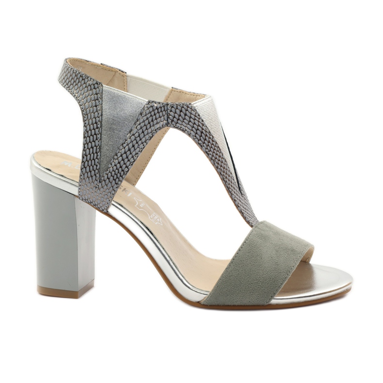 M.Daszyński Sandały wkładka skórzana Daszyński szare