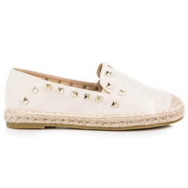 Coura Beżowe espadryle z dżetami beżowy