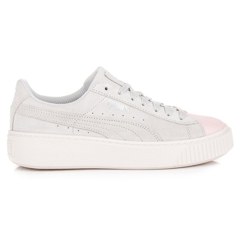 Puma Suede Platform Glam Jr szare różowe