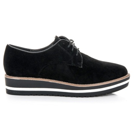 Ch. Creation Zamszowe półbuty na wiązanie czarne