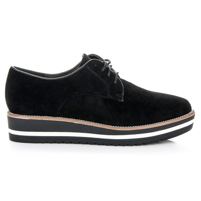 Ch. Creation Zamszowe półbuty na wiązanie czarne