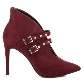 Cm Paris Wiosenne botki bordo czerwone