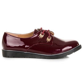 Best Shoes Lakierowane półbuty czerwone