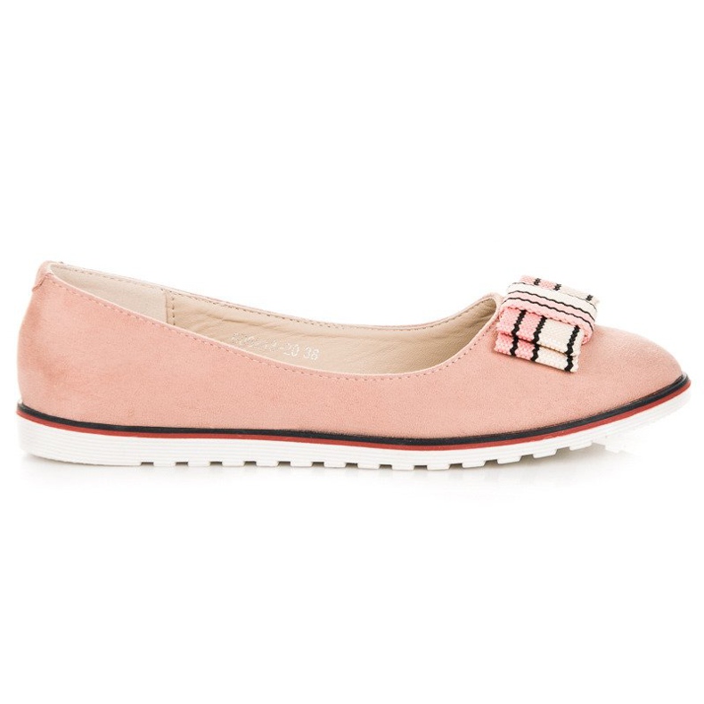 Zamszowe baleriny różowe