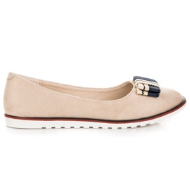 Zamszowe baleriny brązowe