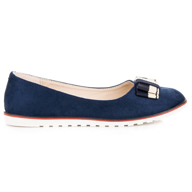 Zamszowe Baleriny niebieskie