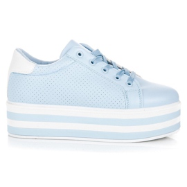 Seastar Wiązane trampki na platformie niebieskie