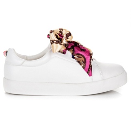 Trampki wiązane wstążką vices białe