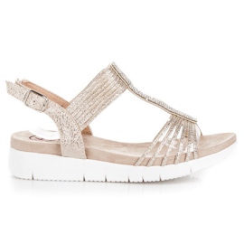 Kylie Sandały Z Kryształkami żółte