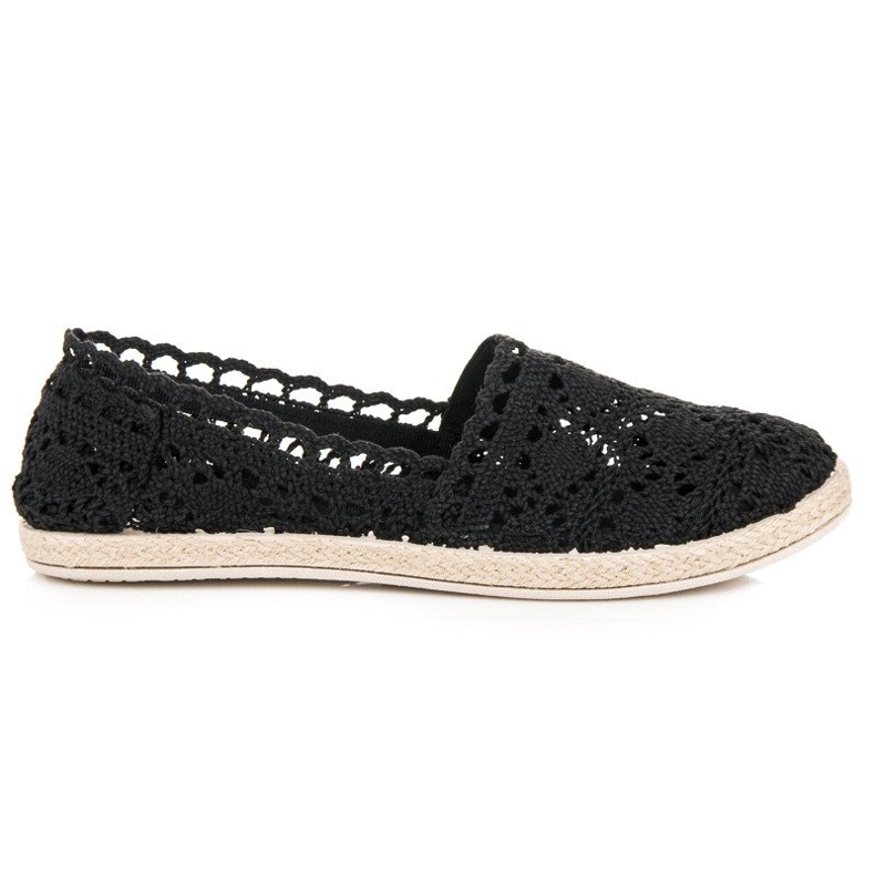 Seastar Czarne Koronkowe Espadryle