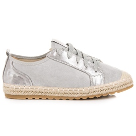 Seastar Sznurowane zamszowe espadryle szare