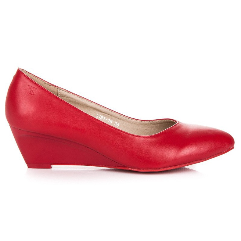 Czółenka na koturnie vices czerwone