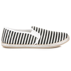 Muto Espadryle slip on w prążki czarne