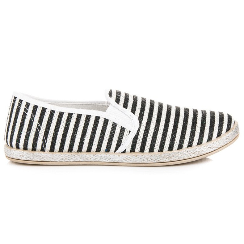 Muto Espadryle slip on w prążki czarne
