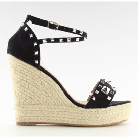 Espadryle na koturnie czarne black