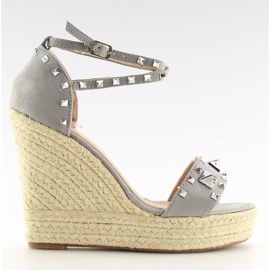 Espadryle na koturnie szare 100-862SC grey