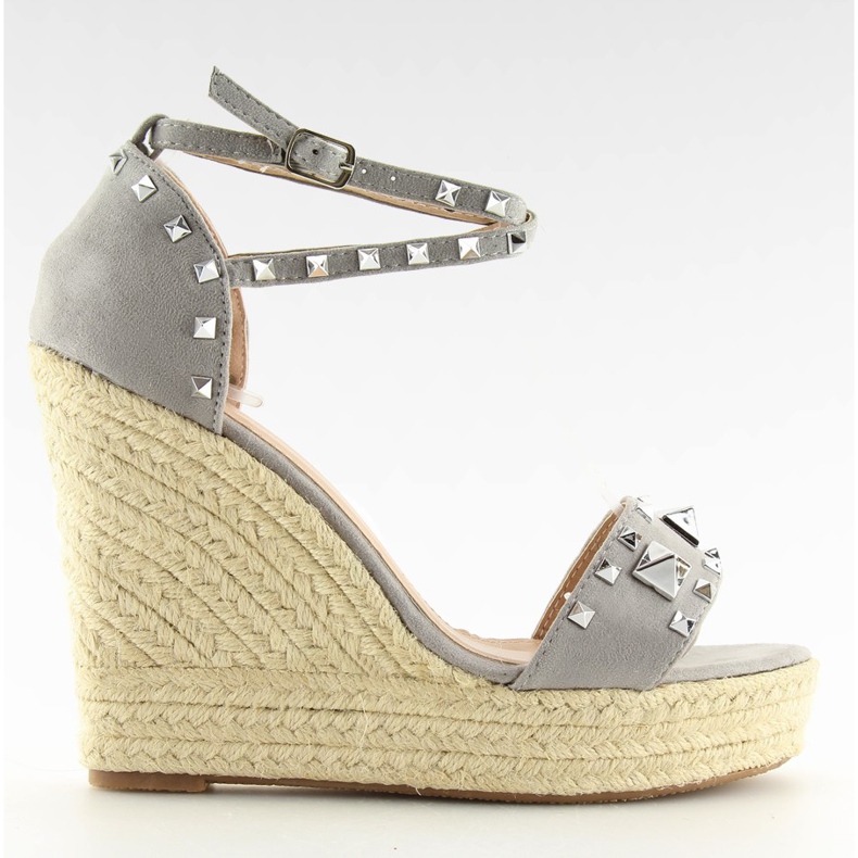 Espadryle na koturnie szare 100-862SC grey