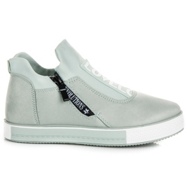 Ideal Shoes Zielone zamszowe trampki