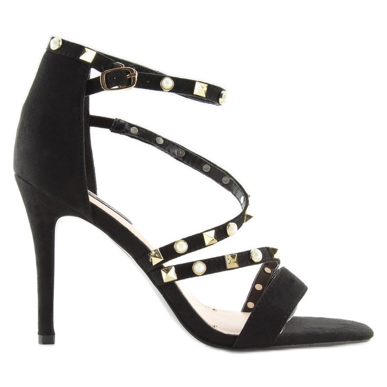 Sandałki na szpilce czarne L6099 Black