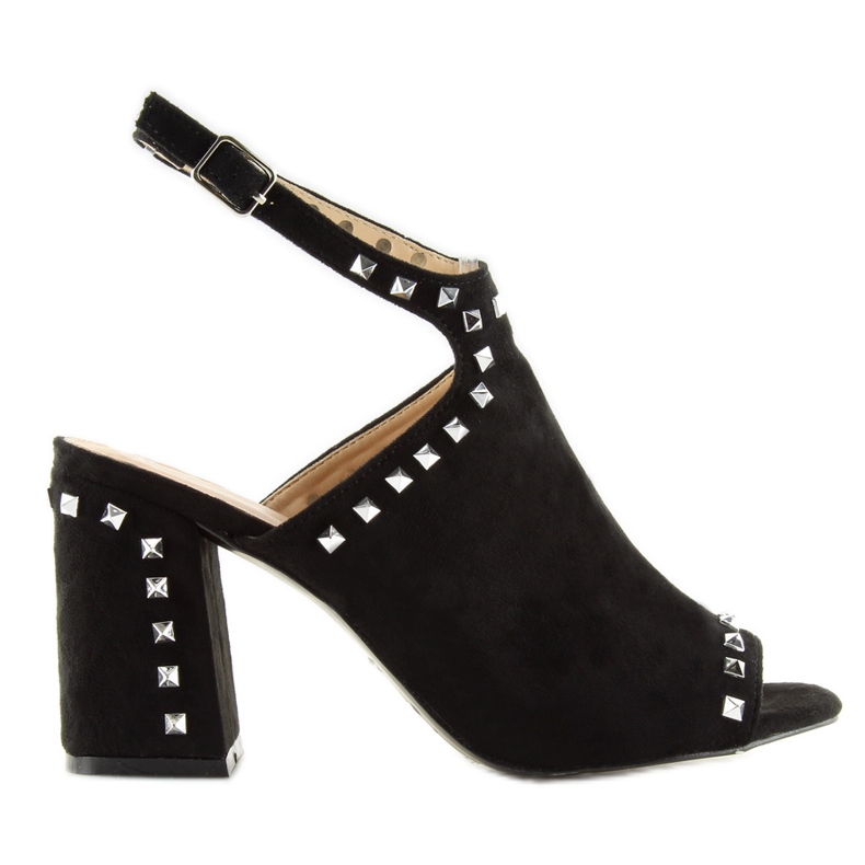 Sandałki z ćwiekami czarne L1139 black