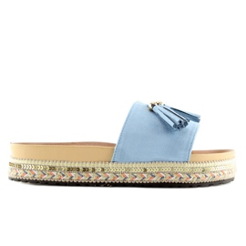 Klapki damskie niebieskie LS-93 LT.BLUE