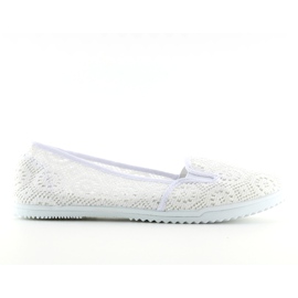 Slipony koronkowe białe MN70 white