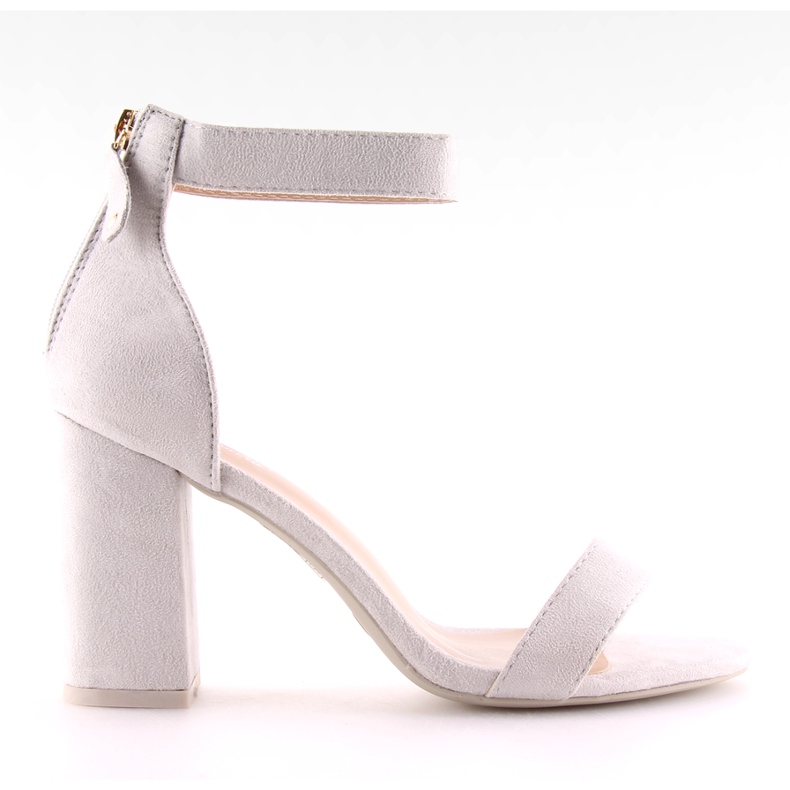 Sandałki nad szerokim obcasie szare grey