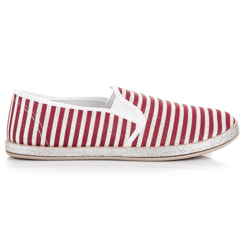 Muto Espadryle slip on w prążki czerwone