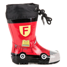 American Club Chłopięce Kalosze Ze Ściągaczem American czerwone