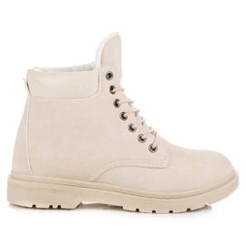 Beżowe traperki beżowy