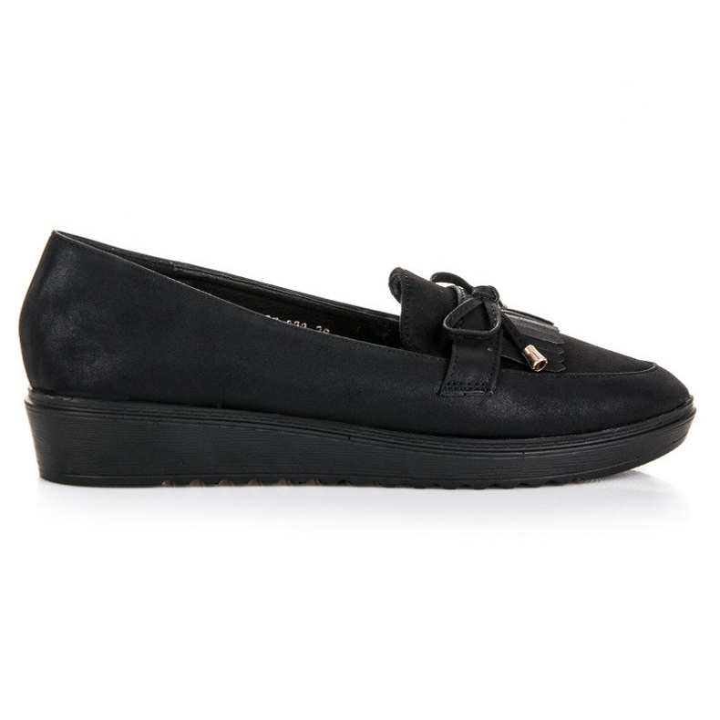 Queen Vivi Modne mokasyny na wiosnę czarne