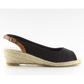 Espadryle na niskim koturnie czarne black