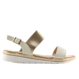 Sandałki damskie złote A-04 gold złoty