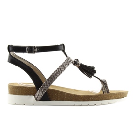 Sandałki japonki czarne K1717301 negro