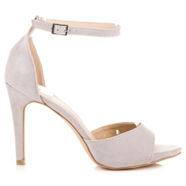 Zamszowe sandały na obcasie vinceza szare