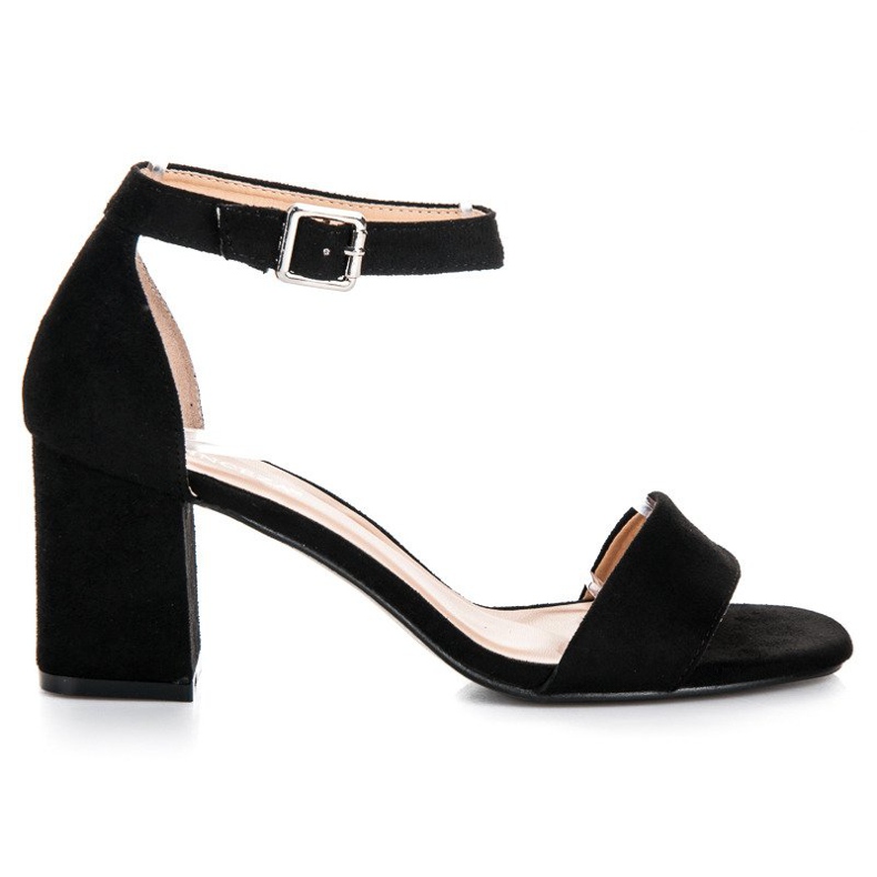 Czarne Sandały Na Słupku VINCEZA