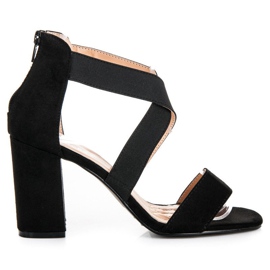 Czarne sandały na suwak vinceza