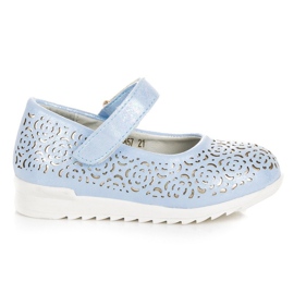 Błękitne Baleriny Na Rzep VINCEZA niebieskie