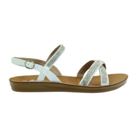 American Club Sandały z cyrkoniami American 170430 białe