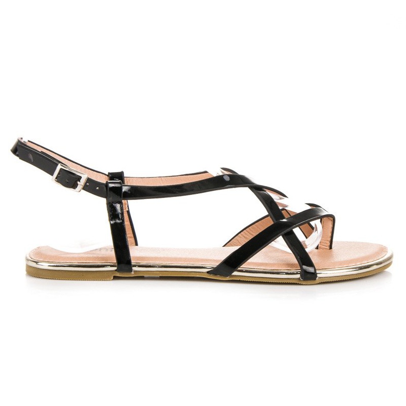 Evento Czarne płaskie sandały