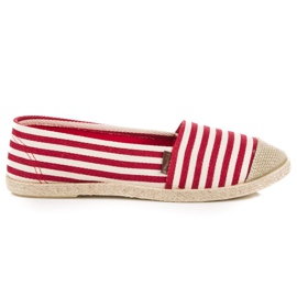 McKey Prążkowane Espadryle czerwone