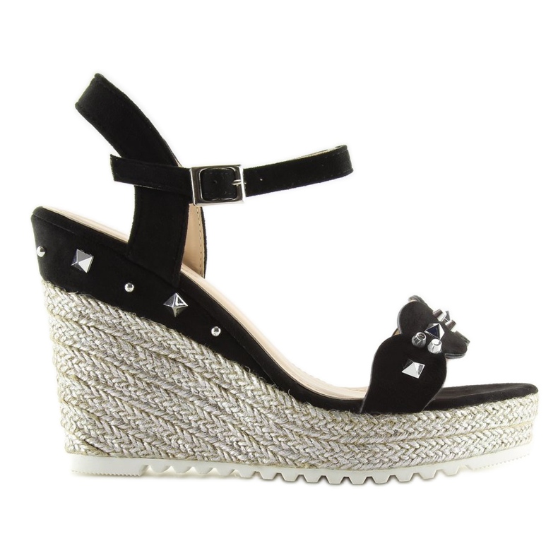 Espadryle na koturnie czarne T682-8 Black