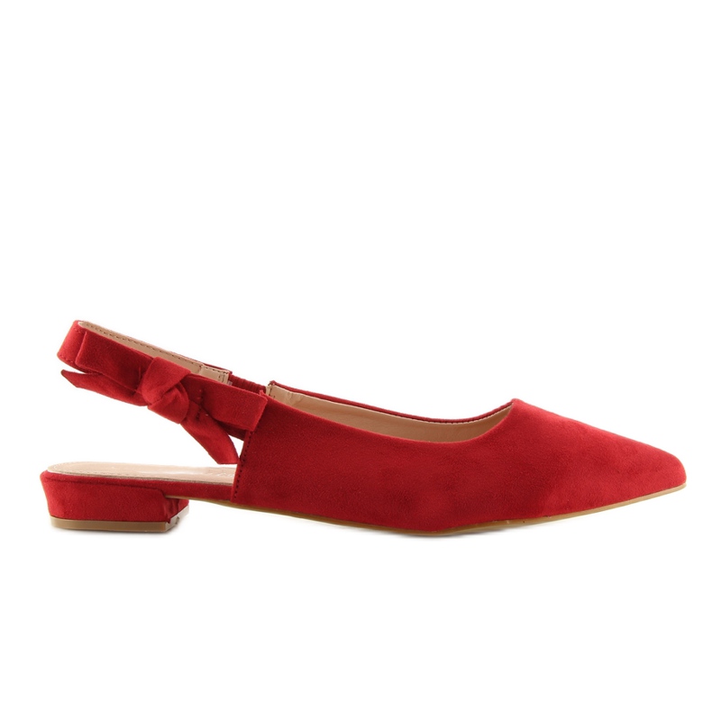 Baleriny z odkrytą piętą czerwone 100-879SA