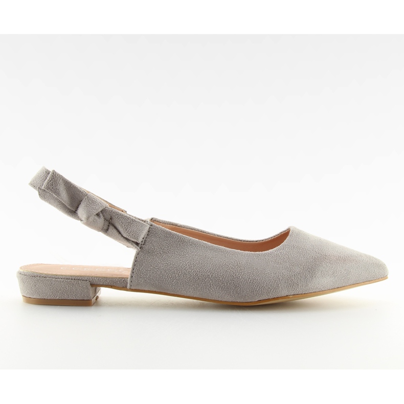 Baleriny z odkrytą piętą szare 100-879SA-1
